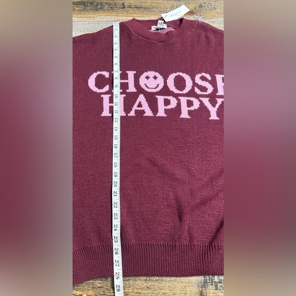 Topshop Maroon 'Choose Happy' Sweater - Picture 9 of 9